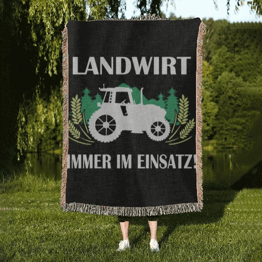Farmer farmer always in use Woven Blankets