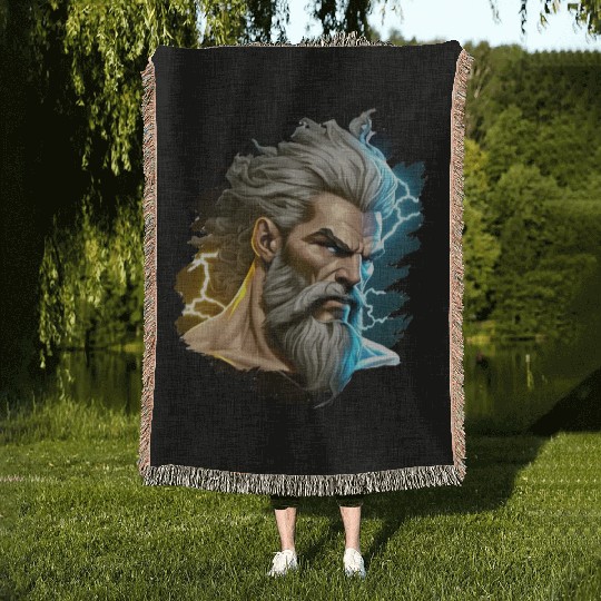 The sticker could feature the silhouette of Zeus Woven Blankets
