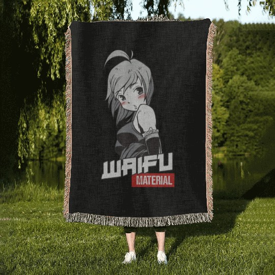 Waifu Material - Anime Manga Wife Woven Blankets