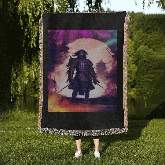 Samurai Japan Japanese Anime Katana Manga samurai Woven Blankets