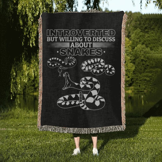 Reptile Humor Introverted Snake Lover Woven Blankets