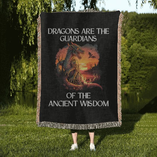 Mythical Creature Dragons Gift Men Dragon for a Woven Blankets
