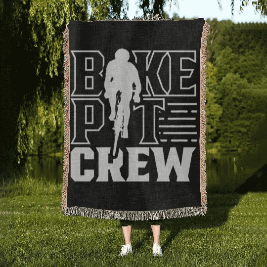 Bike Pit Crew Bicycle Mechanic Bike Race Racing Woven Blankets