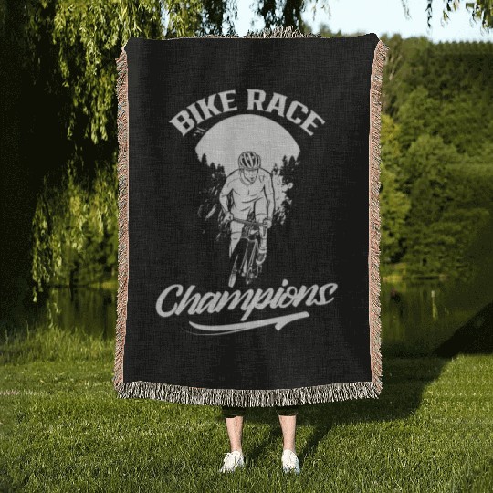 Bike Race Champions Racer Racing Cycling Bicycle Woven Blankets