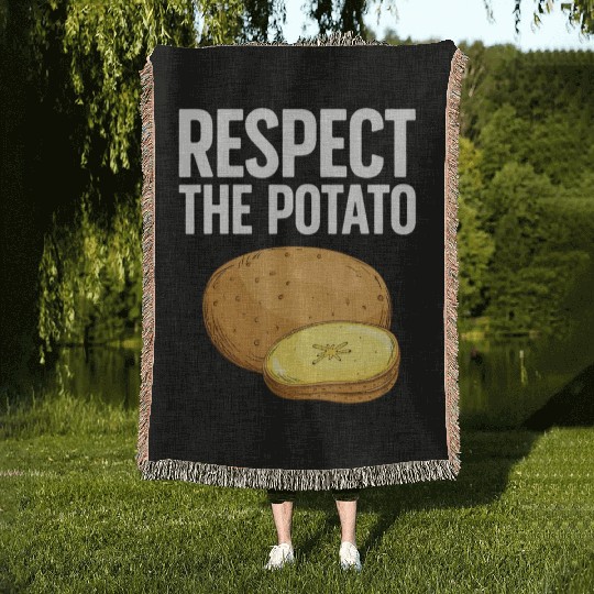 Cool Potato Vegetable Potato Lover Woven Blankets