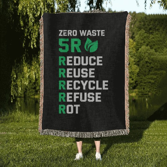 5R Waste Earth Day Planet Environment Trees Woven Blankets
