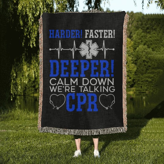 Calm Down We re Talking CPR Woven Blankets