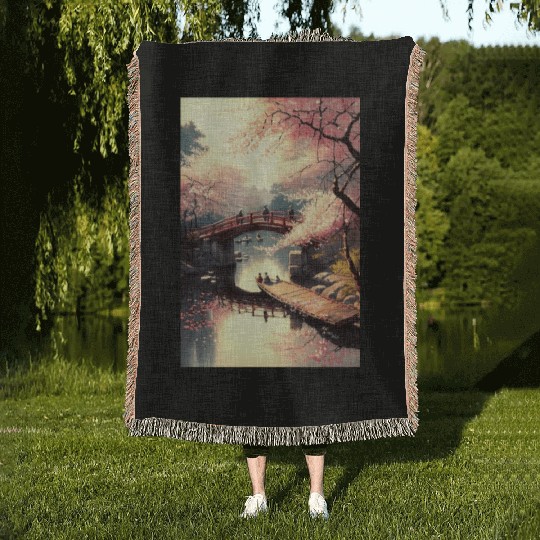 Cherry Blossom Season in Tokyo: A Visual Delight Woven Blankets