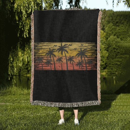 Milwaukee Wisconsin Summer Retro VIntage Vacation Woven Blankets
