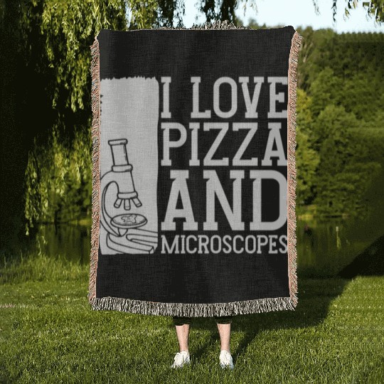 Biology Biologist Pizza Woven Blankets