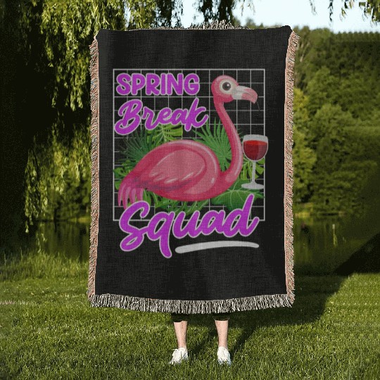Spring Break Squad Summer Vacation Spring Break Woven Blankets