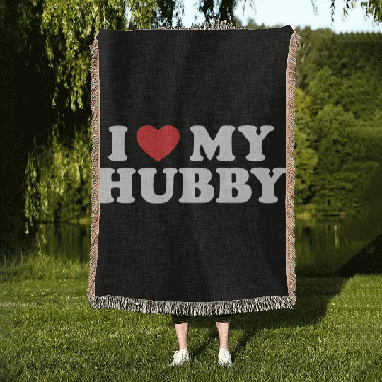 I love my hubby Woven Blankets