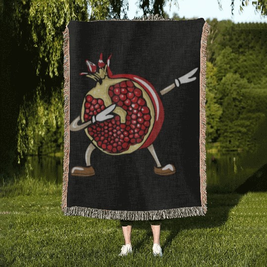 Funny Dabbing Pomegranate Lover Fruit Love Woven Blankets