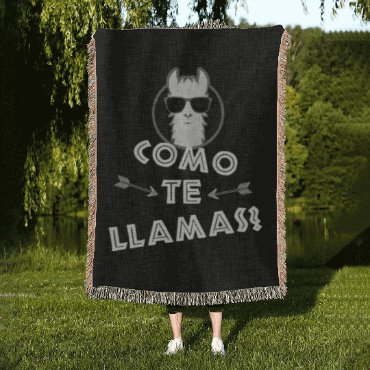 Como Te Llamas Funny Spanish Teacher Woven Blankets