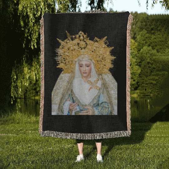 Virgin Mary Mother of Jesus Madonna Woven Blankets