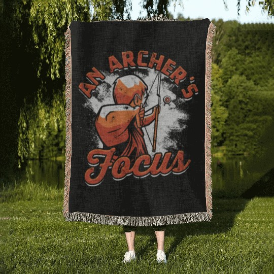An archer's focus - Archery Woven Blankets