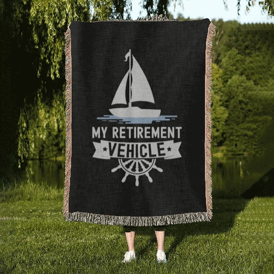 Retirement Vehicle Sailor Sailboat Woven Blankets
