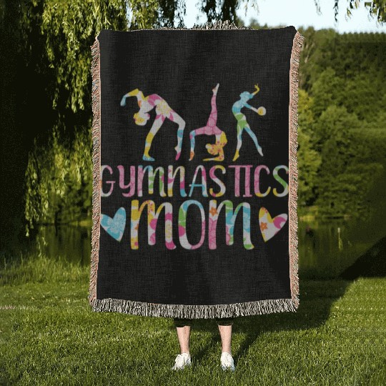 Gymnastics Mom Gymnast I Love Gymnastics Woven Blankets