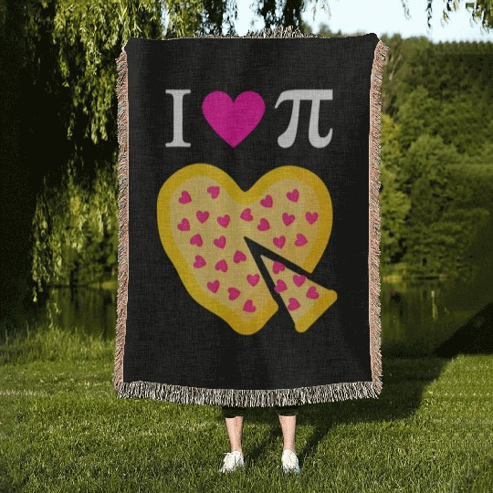 I Love Pi Pizza Math Teacher Woven Blankets