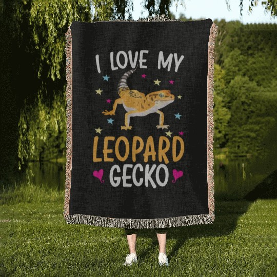 I Love My Leopard Gecko Reptile Leopard Gecko Woven Blankets