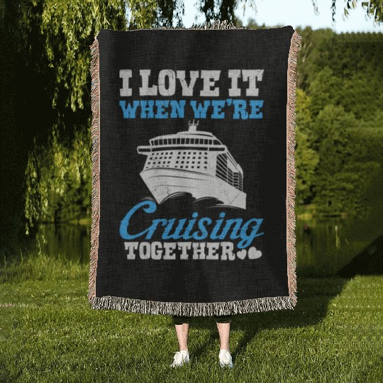Cruising together cruise vacation spring break Woven Blankets
