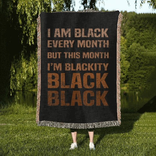 Juneteenth Blackity BLM African Melanin Black Hist Woven Blankets