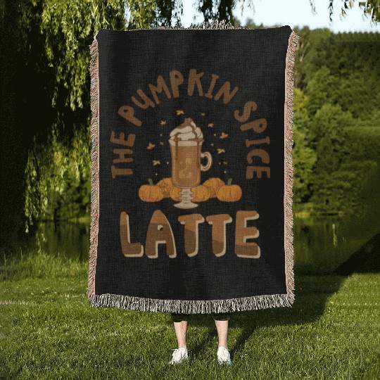 Pumpkin Spice Latte Halloween Coffee Lover Tarot Woven Blankets