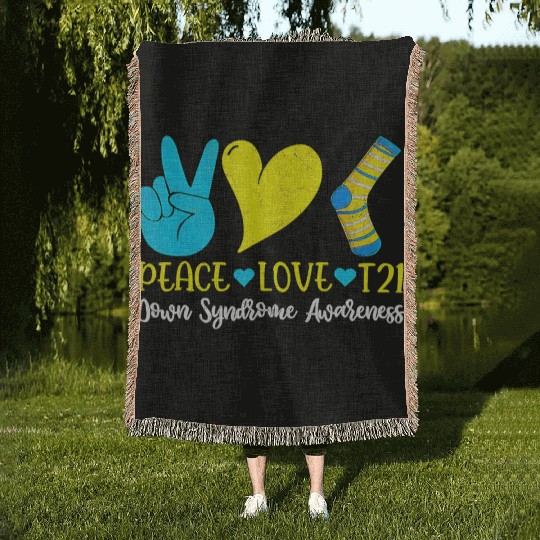 Hand Print Socks World Down Syndrome Awareness Day Woven Blankets