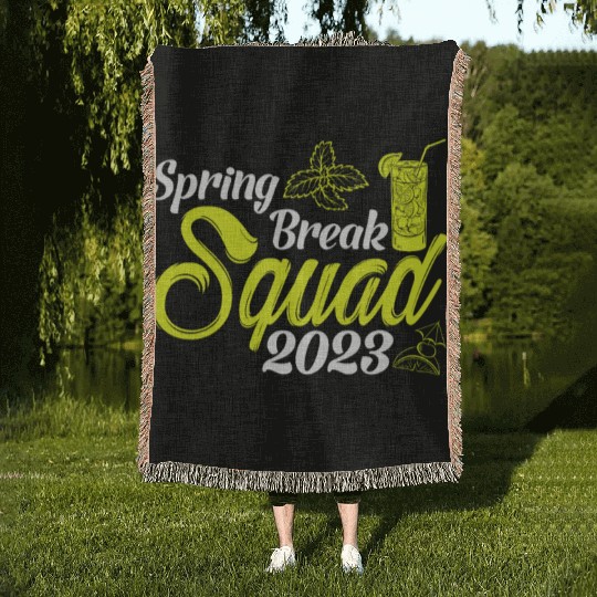 Spring Break Squad 2023 Vacation Spring Break Woven Blankets