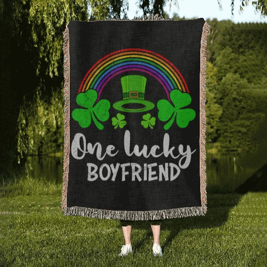 One Lucky Boyfriend St Patrick's Day Woven Blankets