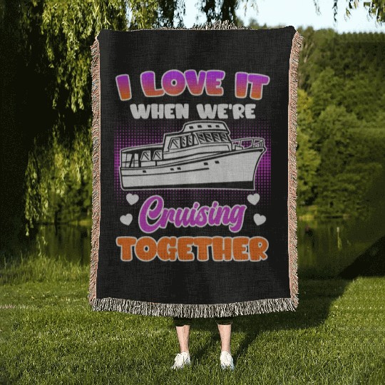 Cruising together cruise ship holiday spring break Woven Blankets