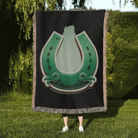 A horseshoe for good luck T--Woven Blankets