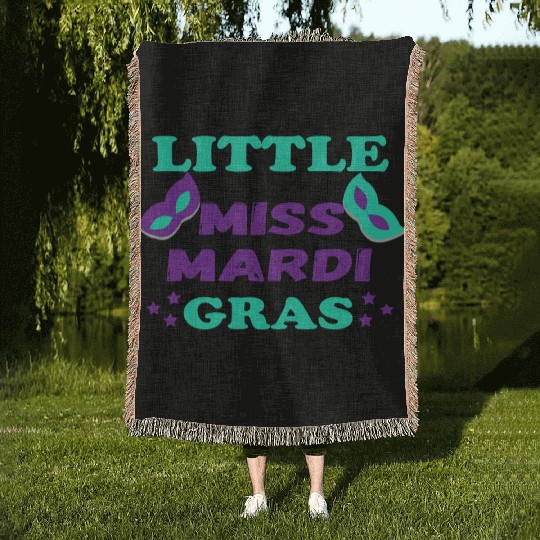 little miss mardi gras great Gift for Women & Girl Woven Blankets