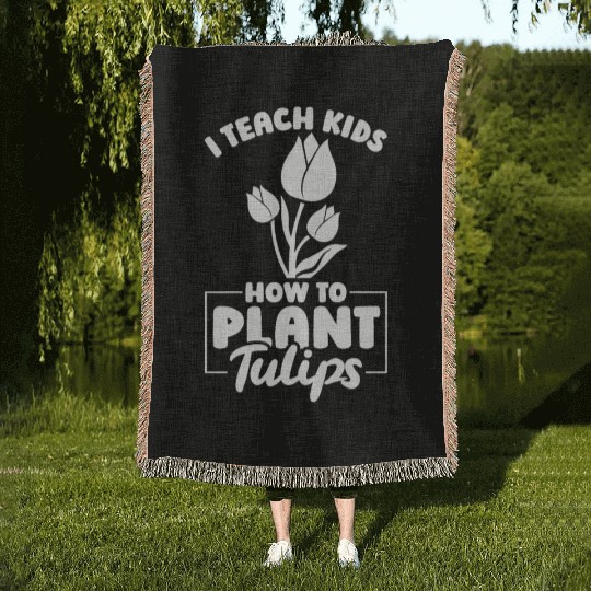 Tulip Gardening Tulips Woven Blankets