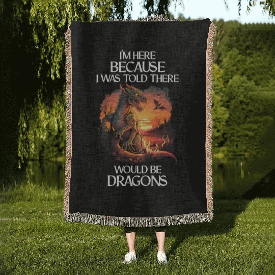 Mythical Creature Dragons Gift Men Dragon for a Woven Blankets
