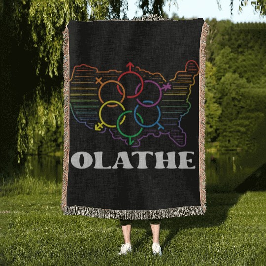 Olathe Pride Month Pride Flag LGBT Community LGBTQ Woven Blankets