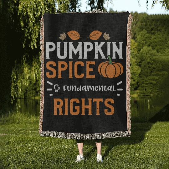 Pumpkin Spice & Fundamental Rights Woven Blankets