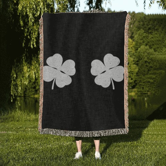 Shenanigans St Patrick's Day Shamrocks Women Woven Blankets