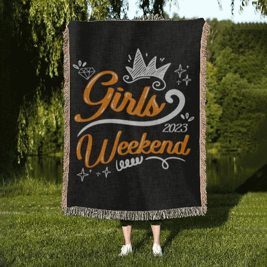 Girls Weekend Vacation Girls Trip Spring Break Woven Blankets