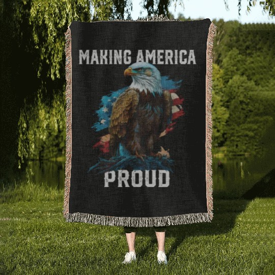 Making America Proud American Bald Eagle Woven Blankets