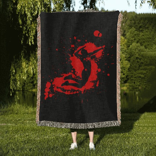 Volleyball Spike Man Red Woven Blankets