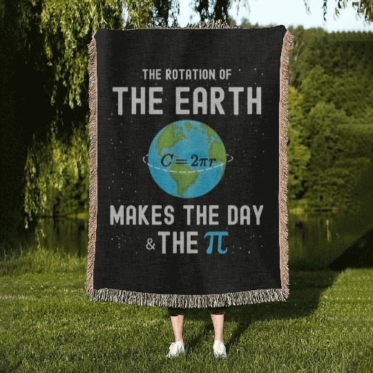 Earth day and Pi day gift for math teachers 2023 Woven Blankets