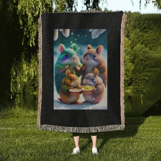 Cute Totoro Woven Blankets