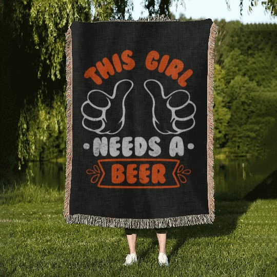 This girl needs a beer vacation Spring Break Woven Blankets