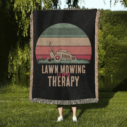 Lawn Mowing Lawn Care Woven Blankets