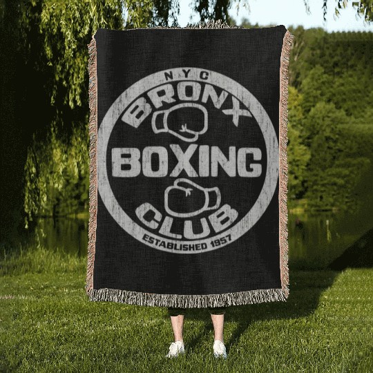 Bronx Boxing Club Squared Circle Distressed Woven Blankets