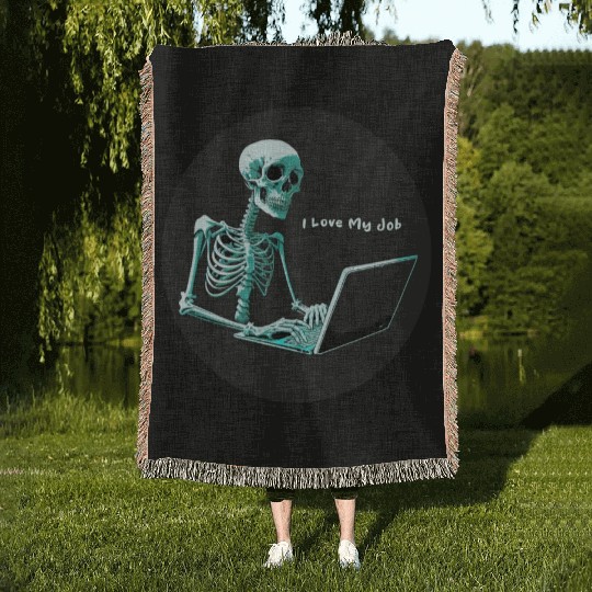 I Love My Job Woven Blankets