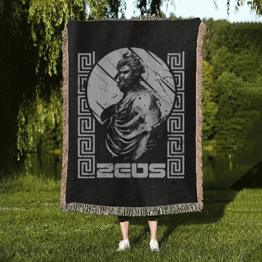 Zeus God Of Thunder Mythology Greek Gods Woven Blankets