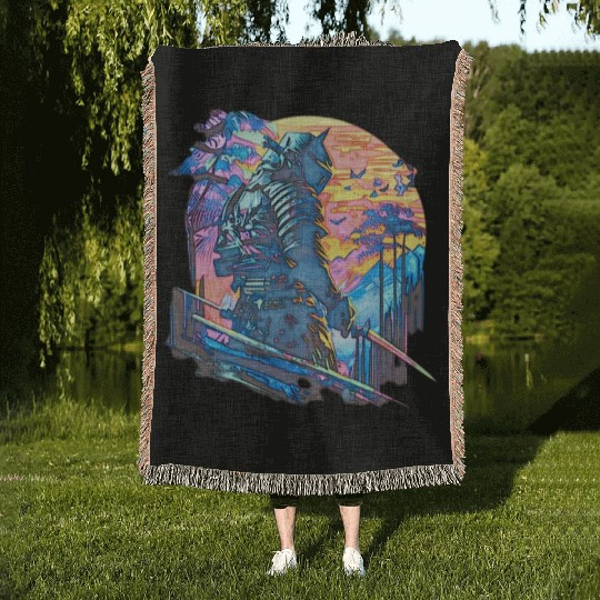 Samurai Warrior Japan Japanese Katana Manga japan Woven Blankets