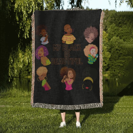 My Black Is Beautiful Woven Blankets